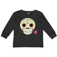 thumbnail image 3 of Inktastic Día de los Muertos Skull with Flower Boys or Girls Long Sleeve Toddler T-Shirt, 3 of 5