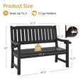 thumbnail image 3 of Dycanpo Outdoor Bench, 47” HDPS Bench with Armrest for Garden, Patio, Backyard, Black, 3 of 10