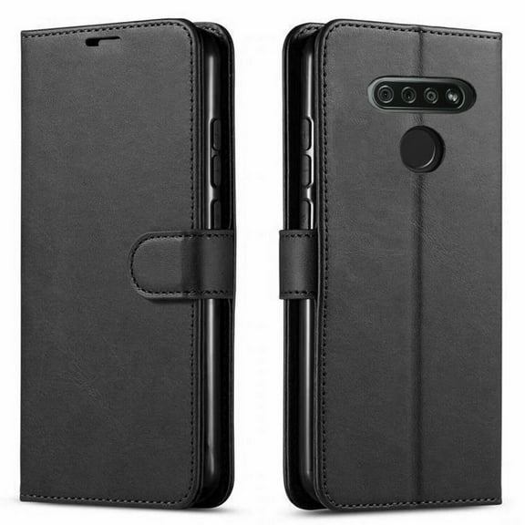 LG Stylo 6 Case, Starshop Premium Leather Wallet Pocket Credit Card Slots-Black