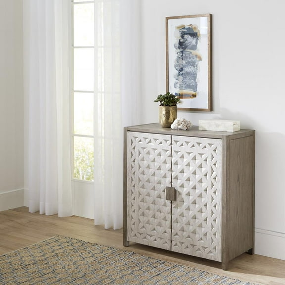 Liberty Furniture Industies, INC Accent Console Transitional White in Antique White Finish w/ Tobacco Tops