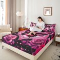 thumbnail image 4 of Castle Fairy Rose Butterfly Twin Sheet Sets for Adults Female,Love Heart Bedding, 4 of 7