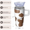 thumbnail image 3 of 20oz Stainless Steel Insulated Travel Mug with Handle and Straw, Geometric Design Double Wall Coffee Tumbler, 3 of 5