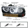 thumbnail image 3 of Spec-D Tuning Black LED Halo Projector Headlights + LED Bumper Lights Compatible with 1998-2004 Chevy S10 Pickup, 1998-2004 Chevy Blazer, Left + Right Pair Headlamps Assembly, 3 of 6