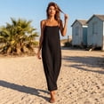 thumbnail image 6 of Cotton Linen Dresses for Women Sleeveless Backless Cami Dresses Casual Loose Vacation Sundress, M, 6 of 7