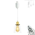 thumbnail image 1 of FSLiving Suspension à Rail de Type H avec Télécommande à Hauteur Réglable, Douille E26 Dorée avec Abat-Jour Conique en Verre Clair, Minuterie à Intensité Réglable 2200K-6500K pour Décorer une Lampe Industrielle pour Table à Manger - 1 Lumière, 1 of 9