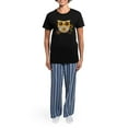 thumbnail image 4 of CafePress - Owls Autumn Song Pajamas - Women's Short Sleeve Print T-Shirt and Pants Dark Cotton Pajama Set, 4 of 7