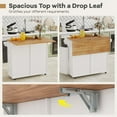 thumbnail image 6 of Costway Rolling Kitchen Island Kitchen Island Cart with Drop Leaf Trash Can Cabinet White, 6 of 10