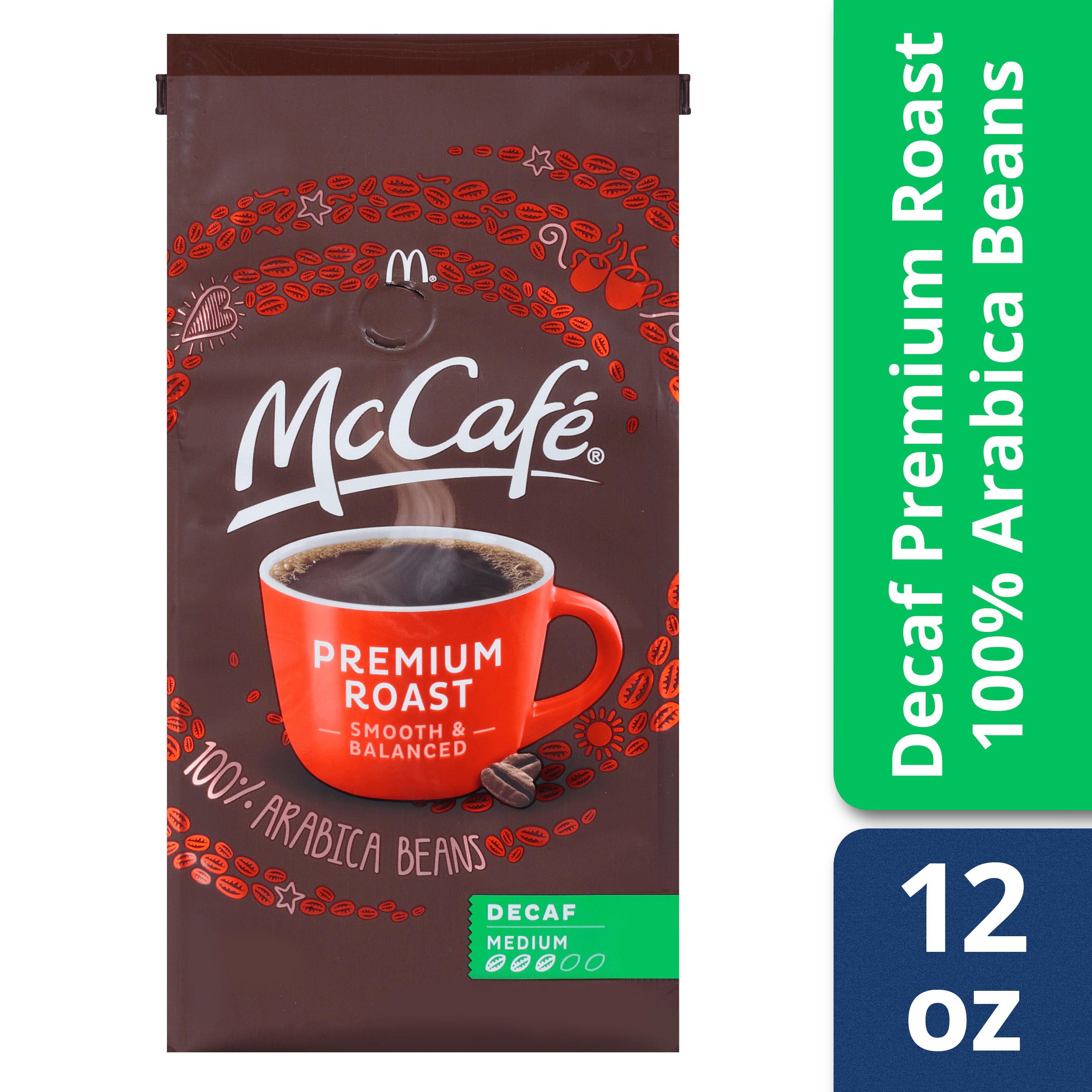 McCafe Premium Roast Decaf Ground Coffee, Medium Roast, 12