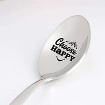 Engraved Spoon - Christmas Gift Positive Affirmation Spoon Gift for Friend | Sorority Gift | Housewarming Gift - Choose Happy Inspirational Gift for Kids Mom / Teenager -7 Inch