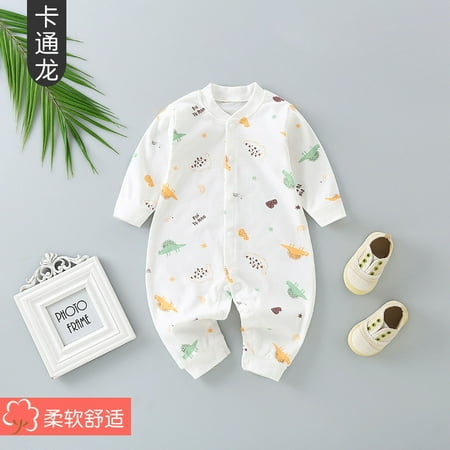 

QWZNDZGR Newborn Baby Bodysuit Spring And Autumn Style Men s Treasure Women s Treasure Long-Sleeved Rompers Crawling Clothes Newborn Children s Net Red Sleeping Clothes