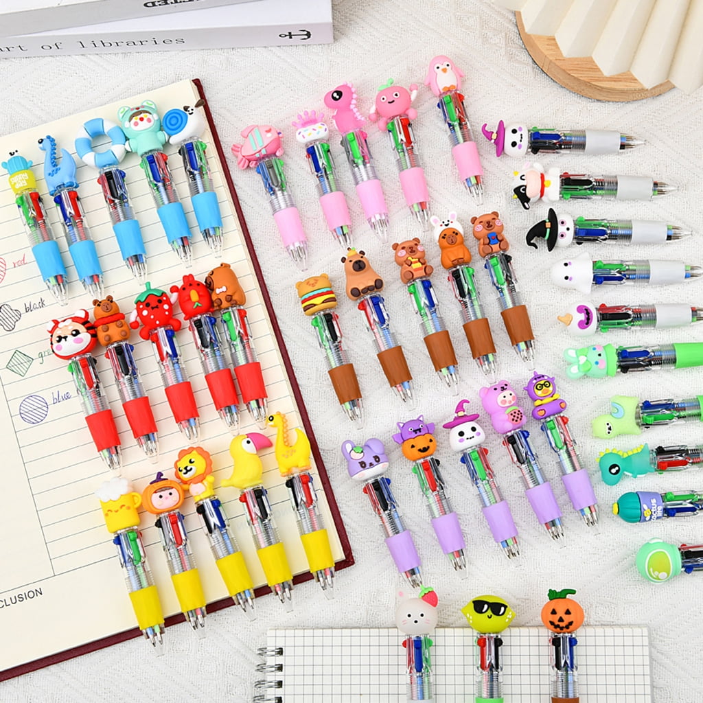 MOMOJIA 4 Color-in-1 Writing Pens Retractable Colored Ballpoint Pen for Color Coding