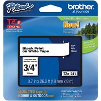 Genuine Brother TZE-241 3/4" (18mm) Black on White P-touch Tape for Brother PT-2100, PT2100 Label Maker