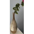 thumbnail image 2 of ceramic gold bowling pin vase. 16.5x6x3.5"., 2 of 3