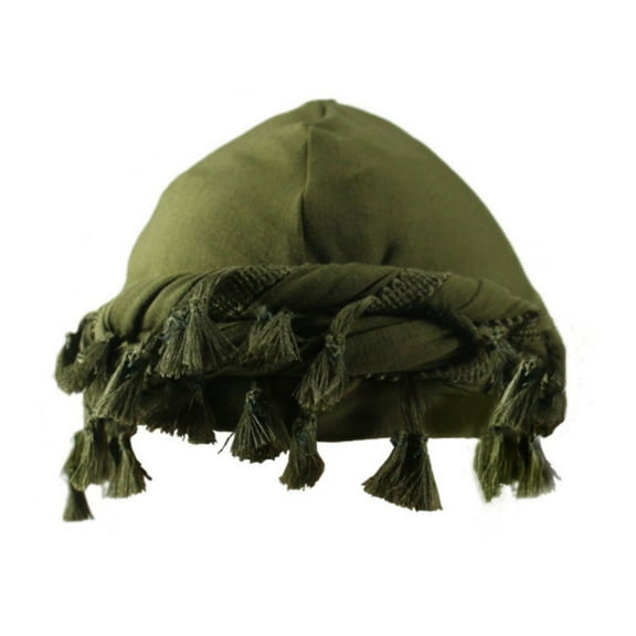 Floleo Unisex Fashion Hat Headscarf Satin Lining Tassel Edge Braided Headband Brimless Hat Towel Hat(Army Green,Free Size)