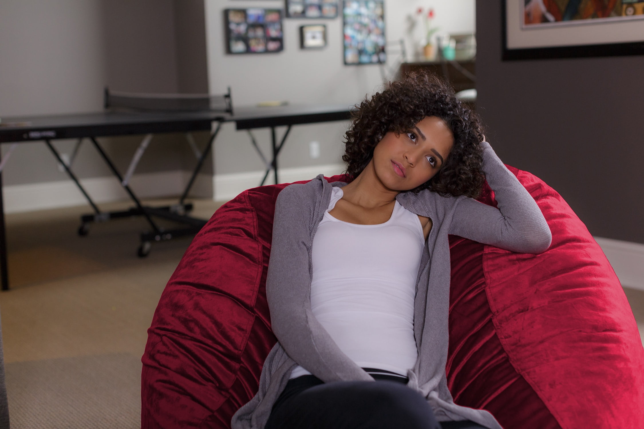 Sofa Sack Bean Bag Chair, Memory Foam Lounger with Microsuede Cover, Kids, Adults, 4 ft, Cinnabar