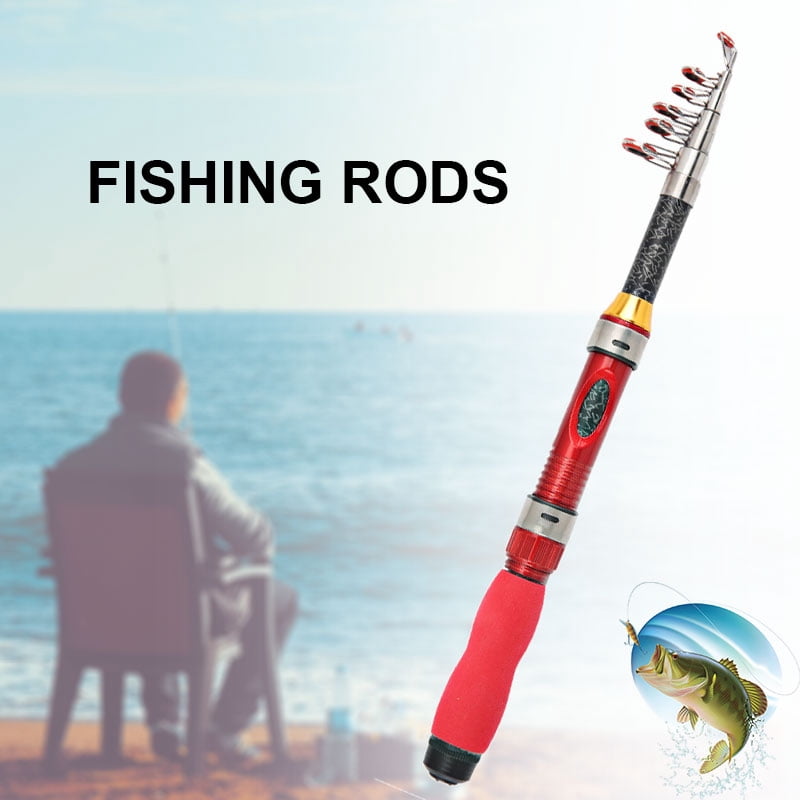 Portable Short Fishing Rod Carbon Fiber Telescopic Rod for Freshwater