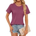 thumbnail image 4 of Nlife Women's Crew Neck Short Sleeve Textured Yoke T-Shirt, 4 of 7