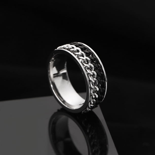 Nuevo anillo de pareja giratorio de acero inoxidable genial, cadena giratoria de alta calidad, anillos giratorios para mujer, hombre, joyería Punk, regalo de fiesta Dengxun unisex