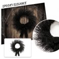 thumbnail image 2 of 13.78" Black Twig Wreath with Black Velvet Bow, Gothic Halloween Door Wreath Decor for Indoor Outdoor Home, 2 of 9
