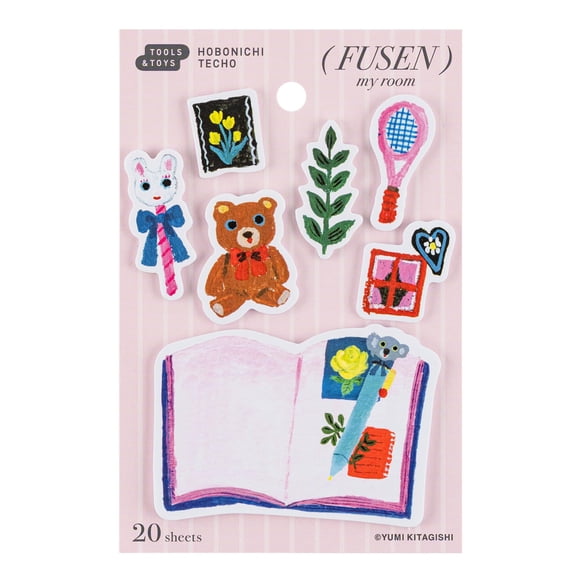 Pestañas de Notas Adhesivas Hobonichi "Mi Habitación" por Yumi Kitagishi