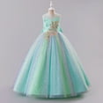 thumbnail image 2 of Girls Princess Dresses Formal Ball Gown Dress Floor Sleeveless Party Costume Birthday Wedding, 2 of 5