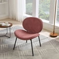 thumbnail image 1 of Silla de concha moderna de mediados del siglo Trípode de silla lateral única, silla de salón de tejido rosa de pasta de frijol en acabado de nuez Respaldo cómodo, 1 of 4