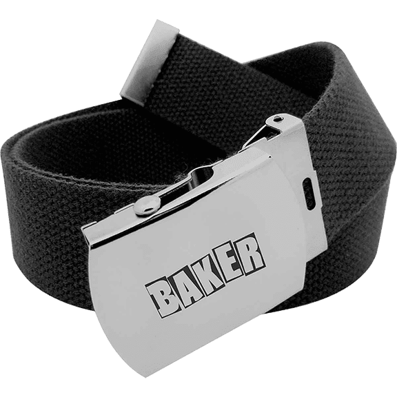Baker Brand Logo Web Belt Blk/Silver