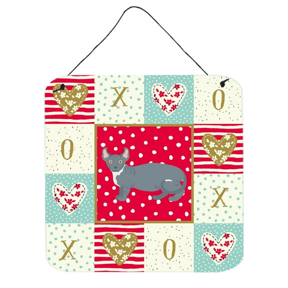 Dwelf 2 Cat Love Wall or Door Hanging Prints Red