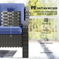 thumbnail image 3 of 3 Seater Wicker Patio Sofa with Deep Blue Cushions, PE Rattan Outdoor Couch with Steel Frame, 72.4" Wide Weather-Resistant Garden Seating for Porch, Backyard and Poolside, 3 of 7