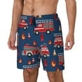 thumbnail image 2 of Balery Fire Truck 1 Mens Swim Trunks Swim Shorts for Men Quick Dry Inseam Beach Shorts with Compression Liner Pocket-X-Large, 2 of 9