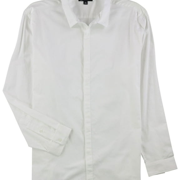 I.N.C Mens Solid Button Up Shirt, White, XX-Large