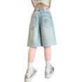 thumbnail image 5 of Pantalones cortos de verano para niñas, pantalones vaqueros finos de cinco puntos para niños, prendas de vestir exteriores de verano, pantalones cortos transpirables de moda para niños, 5 of 5