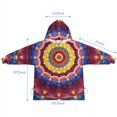 thumbnail image 7 of Colorful Tie Dye Luminous Mandala Pattern Blanket Hoodies for Kids 6-13YR Oversize Wearable Blanket Hoodies for Boys Girls Teens, 7 of 7