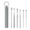 Portable Earwax Removal Kit, 6 Pc Stainless Steel Ear Pick Earwax Cleaning Tool