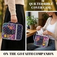 thumbnail image 4 of Xoenoiee Galaxy Cat Daisy Flower Print Quilted Bible Cover Carrying Book Case for Women Men Lightweight Bible Bag Bible Protective with Handle and Zippered Pocket, 4 of 7