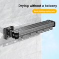 thumbnail image 4 of Veeki Clothes Drying Rack, Wall Mounted Clothes Rack Space Saver, Aluminum Clothing Rack with 15 Hanging Holes, Retractable & Collapsible (Tri-Fold) for Balcony, Laundry, Bathroom, Dark Grey-0518, 4 of 5