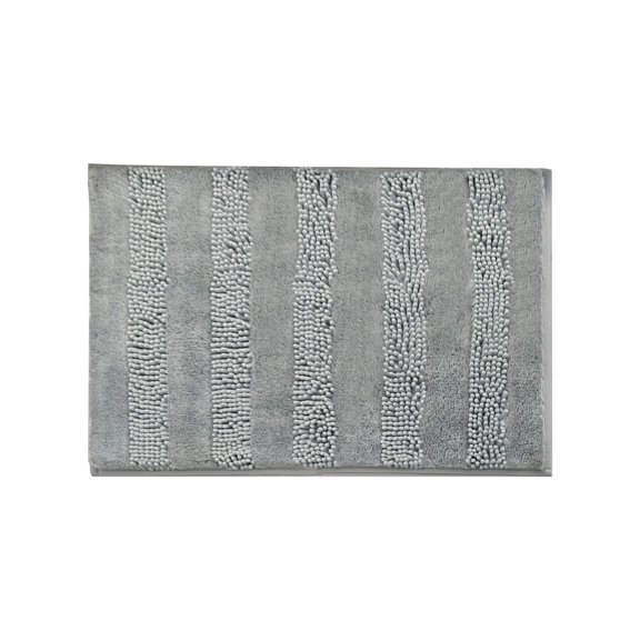 Partheme 16x24 in Small Bathroom Rugs, Extra Soft Absorbent Chenille Bath Rugs, Quick Dry, Machine Washable Bath Mats for Bathroom Floor, Tub and Shower, Home Decor Accessories, Gray