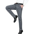 thumbnail image 4 of MEILIHUA Men's Winter Stretch Dress Pants - Thick 4-Way Elastic Formal Trousers with Back Embroidery, 4 of 12
