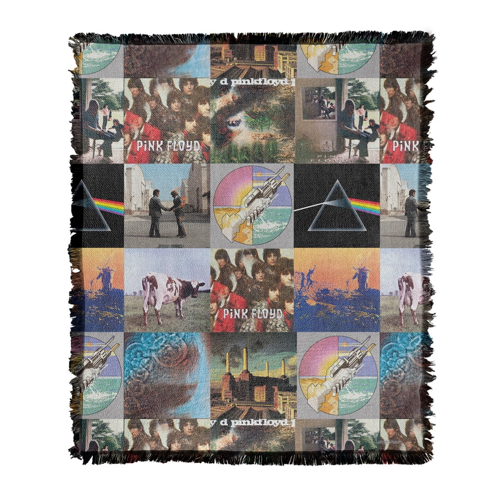 Pink Floyd Blanket, 50"x60" Album Covers Grid Pattern Woven Tapestry