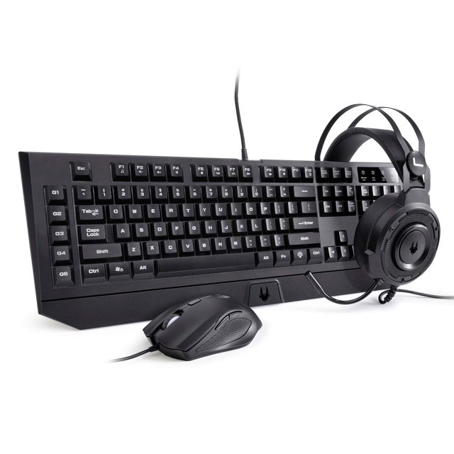 Refurbished Blackweb Gaming Starter Kit with Keyboard, Mouse, Mousepad and Headset