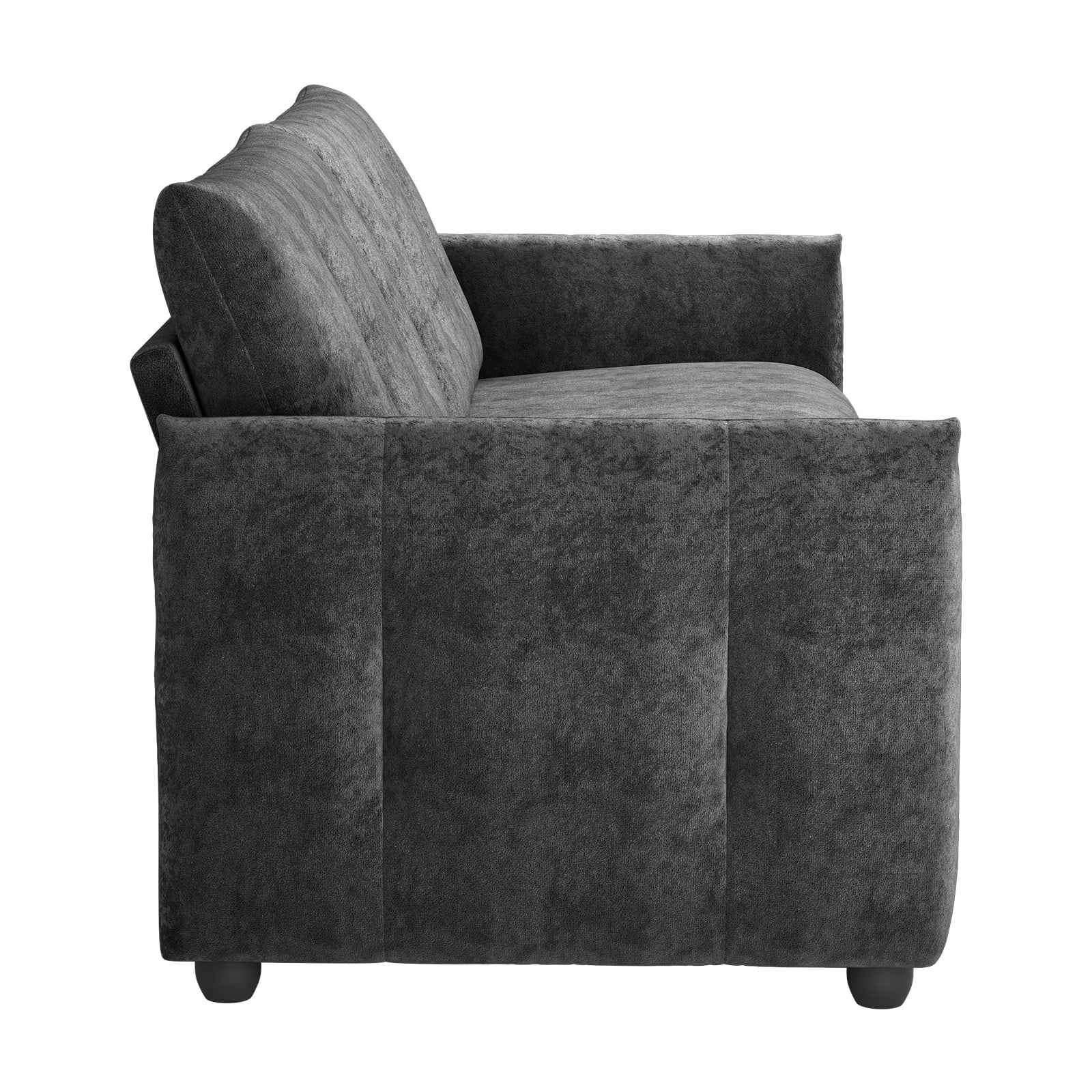 COPIAE 84.5 Inch Loveseat Sofa, Modern Couch and Sofa, Feather-tip armrest design, Sturdy and Easy Installation, Small Sofa for Living Room Bedroom Office and Apartment, Chenille Fabric,Gray