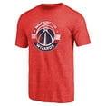 thumbnail image 2 of Men's Red Washington Wizards Distressed Logo Tri-Blend T-Shirt, 2 of 3