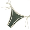 thumbnail image 4 of Stamzod Triangle Bikini Sets for Women Two Piece Drawstring Bathing Suits High Cut Cheeky Swimsuit Summer Beach Swimwear Army Green-1 L, 4 of 5