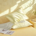 thumbnail image 7 of 2 Pack Silky Satin Queen Pillowcases for Hair and Skin, Super Soft and Cooling Pillow Cases with Envelope Closure, 20x30 Inches, Light Yellow, 7 of 7