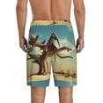 thumbnail image 3 of Kdxio Elephant on dry tree Print Mens Sleep Shorts Bottoms Soft Comfy Pajama Wear Pants with Drawstring Pockets, 3 of 7