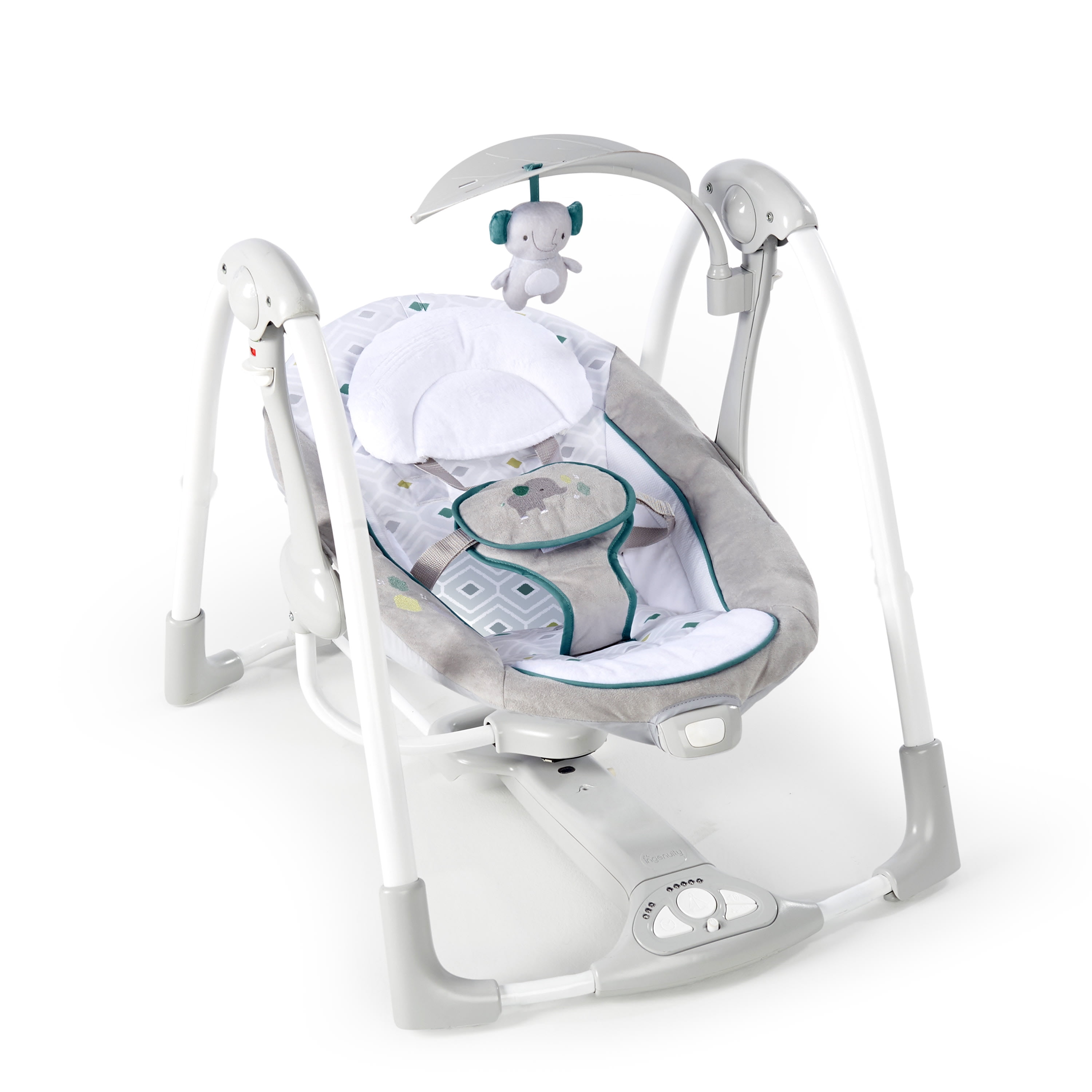 Ingenuity Convert Me 2-in-1 Portable Vibrating Baby Swing Nash, Infant,  Gray