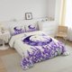 thumbnail image 2 of Juego de Cama Queen Size, Luna Morada Estampado Mariposa 3pzs para Niños, 2 of 6