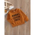 thumbnail image 3 of Infant Baby Boys Girls Outfits Crewneck Sweatshirt Mama's Coffee Date Letter Pullover Sweater Fall Winter Clothes, 3 of 8