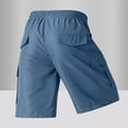 thumbnail image 4 of KPOPLK Mens Cotton Linen Shorts Casual Drawstring 7inch Inseam Shorts Stretch Summer Beach Wear Size XXXL,Sky Blue, 4 of 4