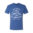 thumbnail image 2 of Wild Bobby Raised on Sweet Tea and Jesus Inspirational/Christian Men Premium Tri Blend Tee, Vintage Royal, X-Large, 2 of 5